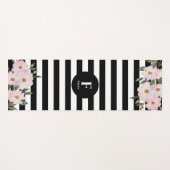 Waterverf Roses Ballerina Stripes Monogram Yogamat (Voorkant (horizontaal))