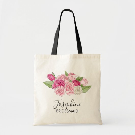 Waterverf Roses Bridal Party Bridesmaid Tas (Voorkant)
