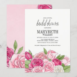 Waterverf Roses Bridal Shower Kaart