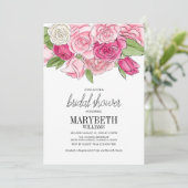 Waterverf Roses Bridal Shower Kaart (Staand voorkant)