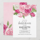 Waterverf Roses Bridal Shower Kaart (Voorkant / Achterkant)