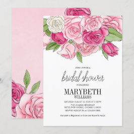 Waterverf Roses Bridal Shower Kaart