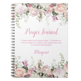 Waterverf Roses en Greenery Prayer Journal Notitieboek