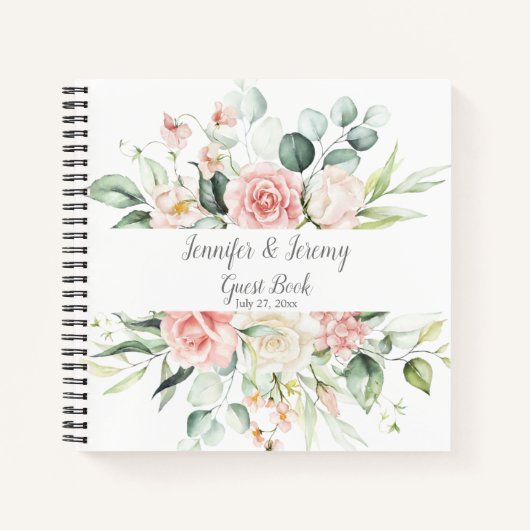 Waterverf Roses Eucalyptus Guest Book Notitieboek (Voorkant)