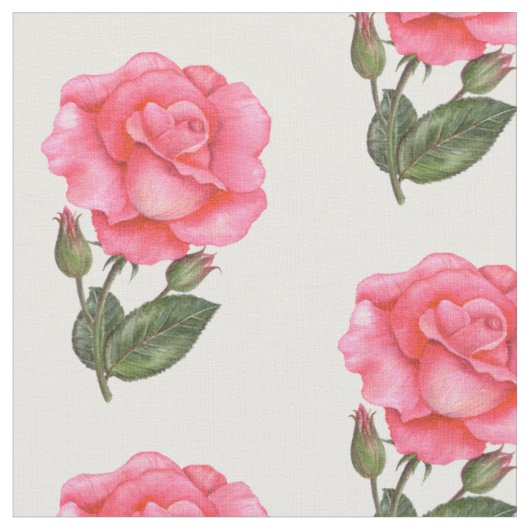 Waterverf Roses Floral Art Stof (Close Up)