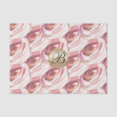 Waterverf Roses Monogram Elegant Aangepast Tissuepapier (Voorkant)