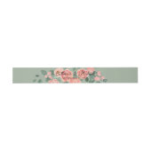Waterverf Roses Sage Green Uitnodigingen Wikkel (Vlak)