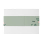 Waterverf Roses Sage Green Uitnodigingen Wikkel (Achterkant Voorbeeld)