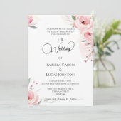 Waterverf Roses Weddenschap Save The Date (Staand voorkant)