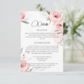 Waterverf Roses Wedding Informatiekaartje (Staand voorkant)