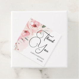 Waterverf Roses Wedding Square Bedankjes Labels