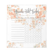 Waterverf Rosy Minimale Script Habit Tracker Notitieblok (Voorkant)