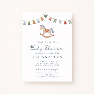 Waterverf Rotspaard, Baby Shower Kaart