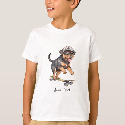 Waterverf Rottweiler Boy T-Shirt (Voorkant)