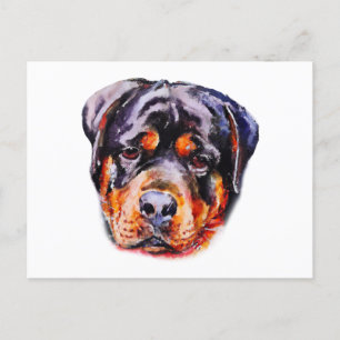 Waterverf Rottweiler Briefkaart