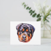 Waterverf Rottweiler Briefkaart (Staand voorkant)