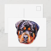 Waterverf Rottweiler Briefkaart (Voorkant / Achterkant)