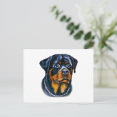 Waterverf Rottweiler Briefkaart (Staand voorkant)