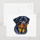 Waterverf Rottweiler Briefkaart (Voorkant / Achterkant)