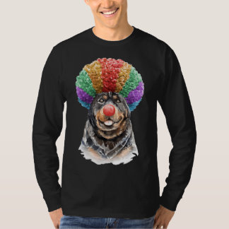 Waterverf Rottweiler Clown T-shirt