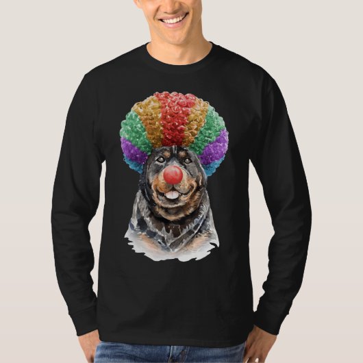 Waterverf Rottweiler Clown T-shirt (Voorkant)