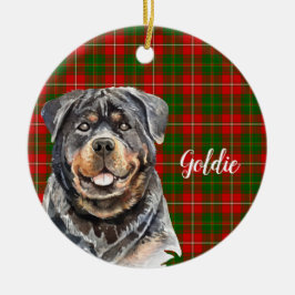 Waterverf Rottweiler Dog Aangepast Keramisch Ornament