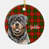 Waterverf Rottweiler Hond Gepersonaliseerd Keramisch Ornament (Voorkant)