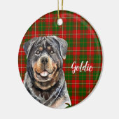Waterverf Rottweiler Hond Gepersonaliseerd Keramisch Ornament (Links)