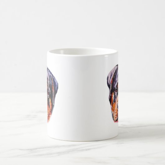 Waterverf Rottweiler Koffiemok (Center)