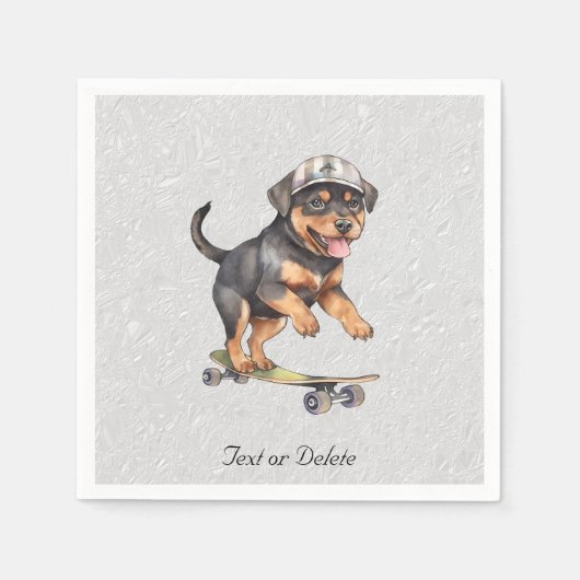 Waterverf Rottweiler Servetten (Voorkant)