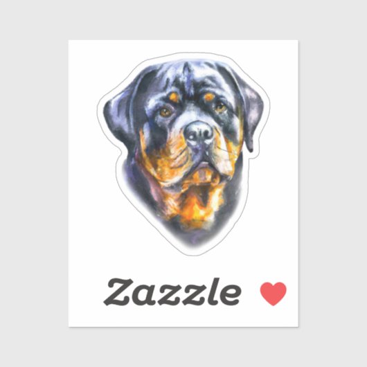 Waterverf Rottweiler Sticker (Vel)