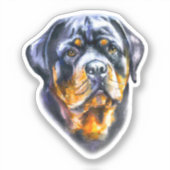 Waterverf Rottweiler Sticker (Voorkant)