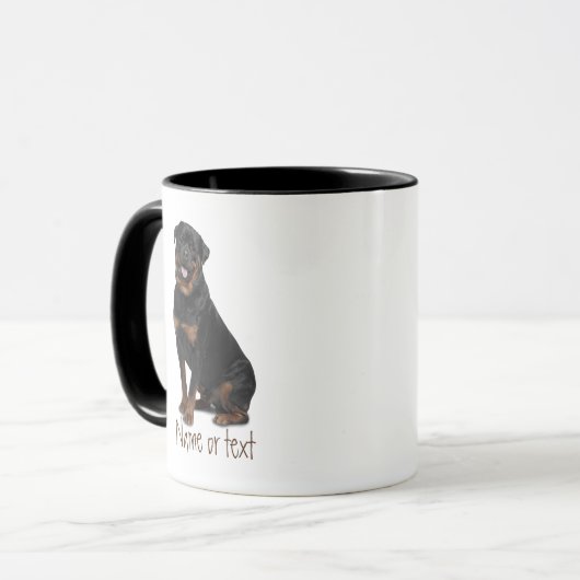 Waterverf Rotweiller Pet Dog Aangepaste Mok (Voorkant links)