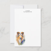 Waterverf Rough Collie gepersonaliseerd dank u Notitiekaartje (Voorkant)