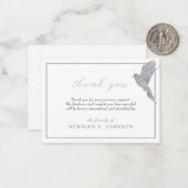 Waterverf Rourning Dove Memorial Dank u Notitiekaartje (Voorkant / Achterkant in situ)