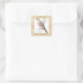 Waterverf rouwduif, schildpad duif vierkante sticker (Tas)