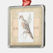 Waterverf rouwduif, tortelduif, vogel metalen ornament (Links)