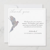 Waterverf rouwende duif begrafenis bedankje bedankkaart (Voorkant)