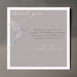 Waterverf rouwende duif begrafenis bedankje bedankkaart
