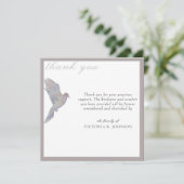 Waterverf rouwende duif begrafenis bedankje bedankkaart (Staand voorkant)