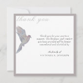 Waterverf rouwende duif begrafenis bedankje bedankkaart (Voorkant)