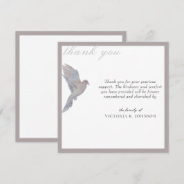 Waterverf rouwende duif begrafenis bedankje bedankkaart