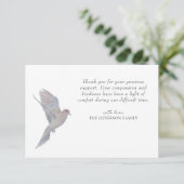 Waterverf rouwende duif begrafenis bedankje bedankkaart (Staand voorkant)