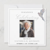 Waterverf Rouwende duif Viering van het leven Foto Kaart (Voorkant)