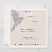 Waterverf Rouwende duif Viering van het leven Foto Kaart (Achterkant)