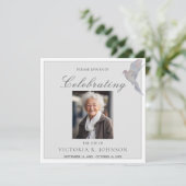 Waterverf Rouwende duif Viering van het leven Foto Kaart (Staand voorkant)