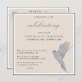 Waterverf Rouwende duif viering van het leven Kaart (Voorkant / Achterkant)