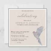 Waterverf Rouwende duif viering van het leven Kaart (Voorkant)