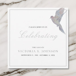 Waterverf Rouwende duif viering van het leven Kaart