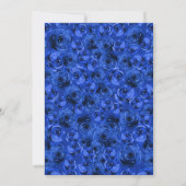 Waterverf Royal Blue Rozen Bloemen Quinceanera Kaart (Achterkant)
